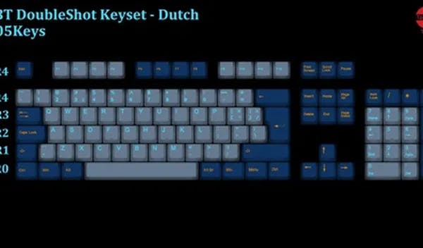 Picture of 105-Key PBT Double Shot Tai-Hao keycaps set Dutch