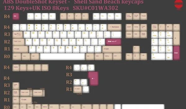Picture of 129-key ABS Double Shot Keycap Set - Shell Sand Beach (Tai-Hao)