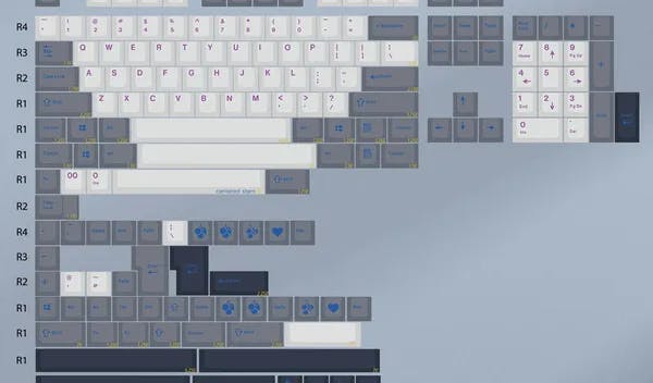 Picture of EPBT Grey-White Doubleshot ABS Keycaps