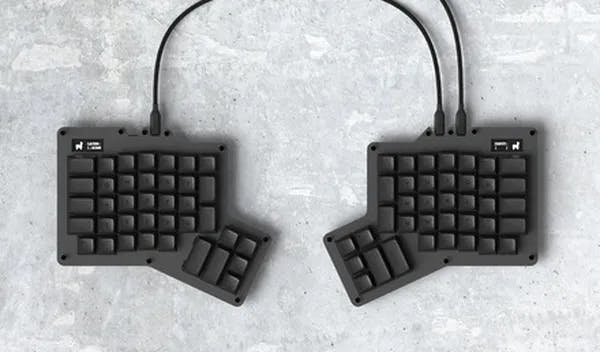 Picture of ErgoDox 76 "Hot Dox" V2 - Dark / Kailh Rose Red / No Keycaps [Pre-order]