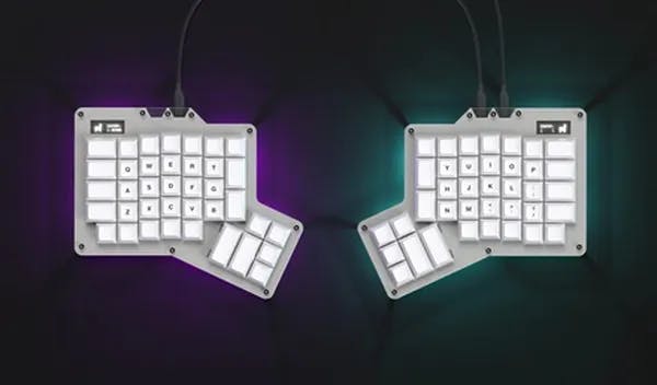 Picture of ErgoDox 76 "Hot Dox" V2 - Light / Kailh Rose Red / No Keycaps [Pre-order]