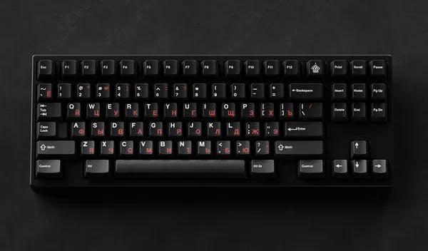 Picture of (In Stock) GMK WoB Red Cyrillic Keyset