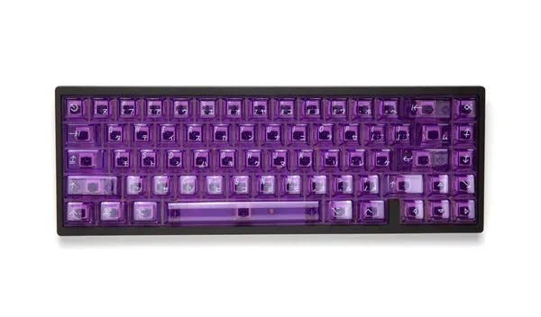 Picture of KBDfans Clear 2048 Purple Keycap Set UV Polycarbonate