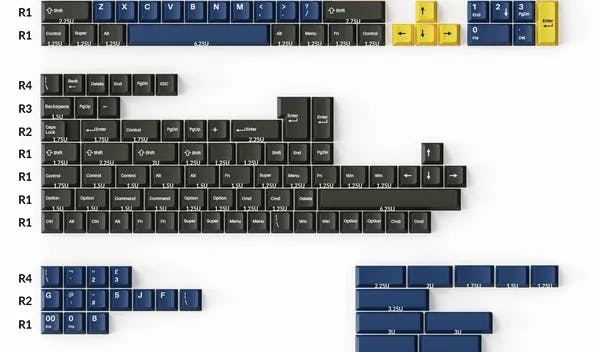 Picture of Keychron Dark Blue and Golden Keycap Set (ANSI)