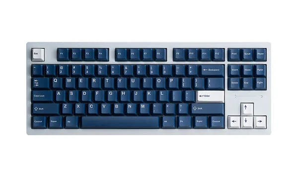 Picture of kfaPBT White on Navy Keycaps