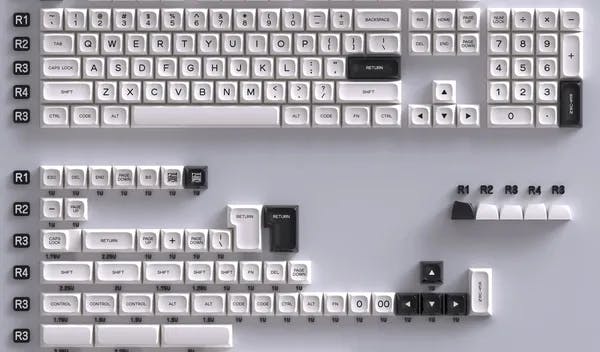Picture of PGA Profile Black and White Doubleshot Keycaps Set
