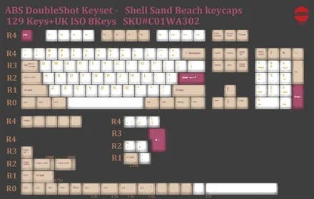 Image for 129-key Keycap Set - Shell Sand Beach (Tai-Hao)