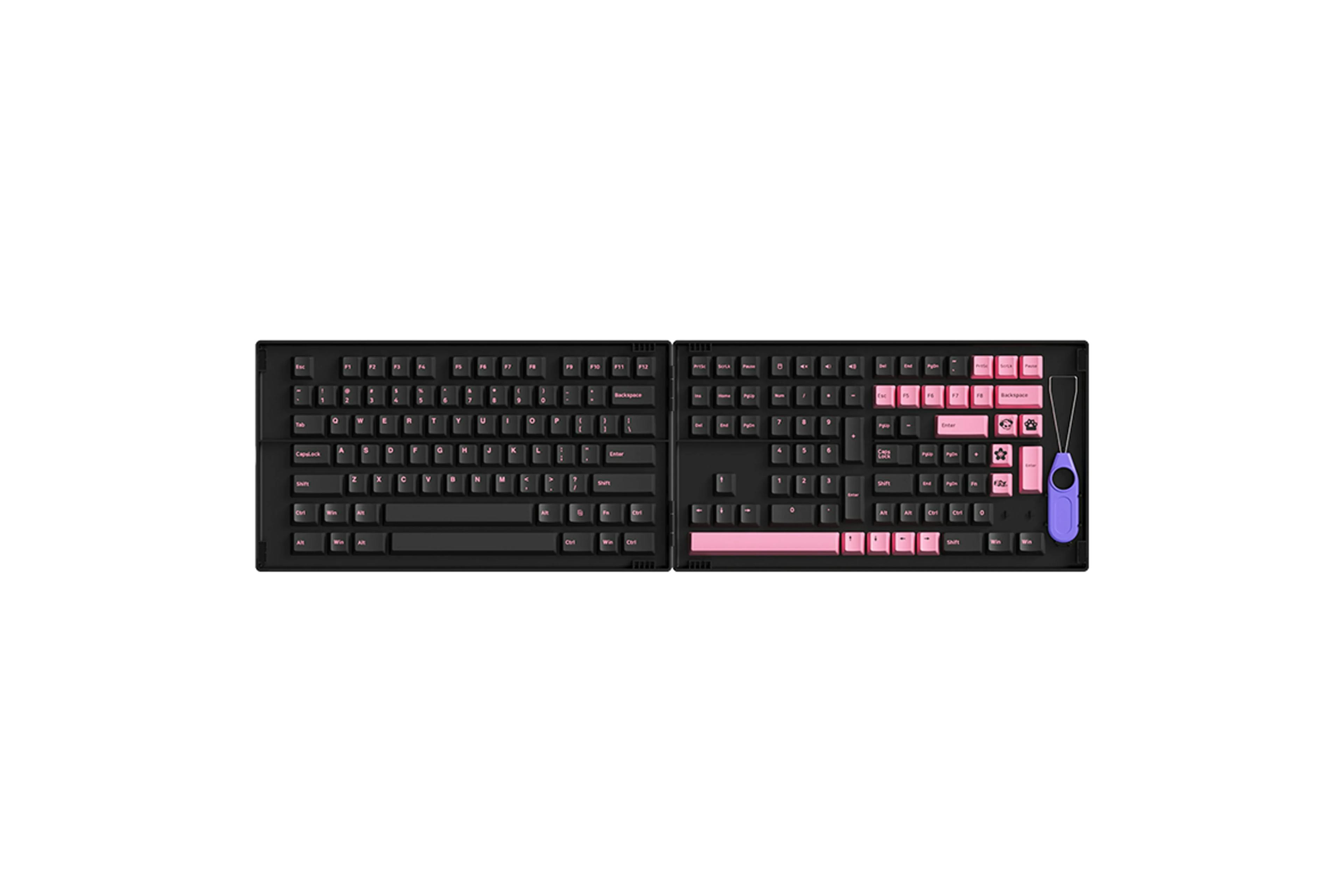 Image for Akko Double-shot PBT Keycaps – Black & Pink
