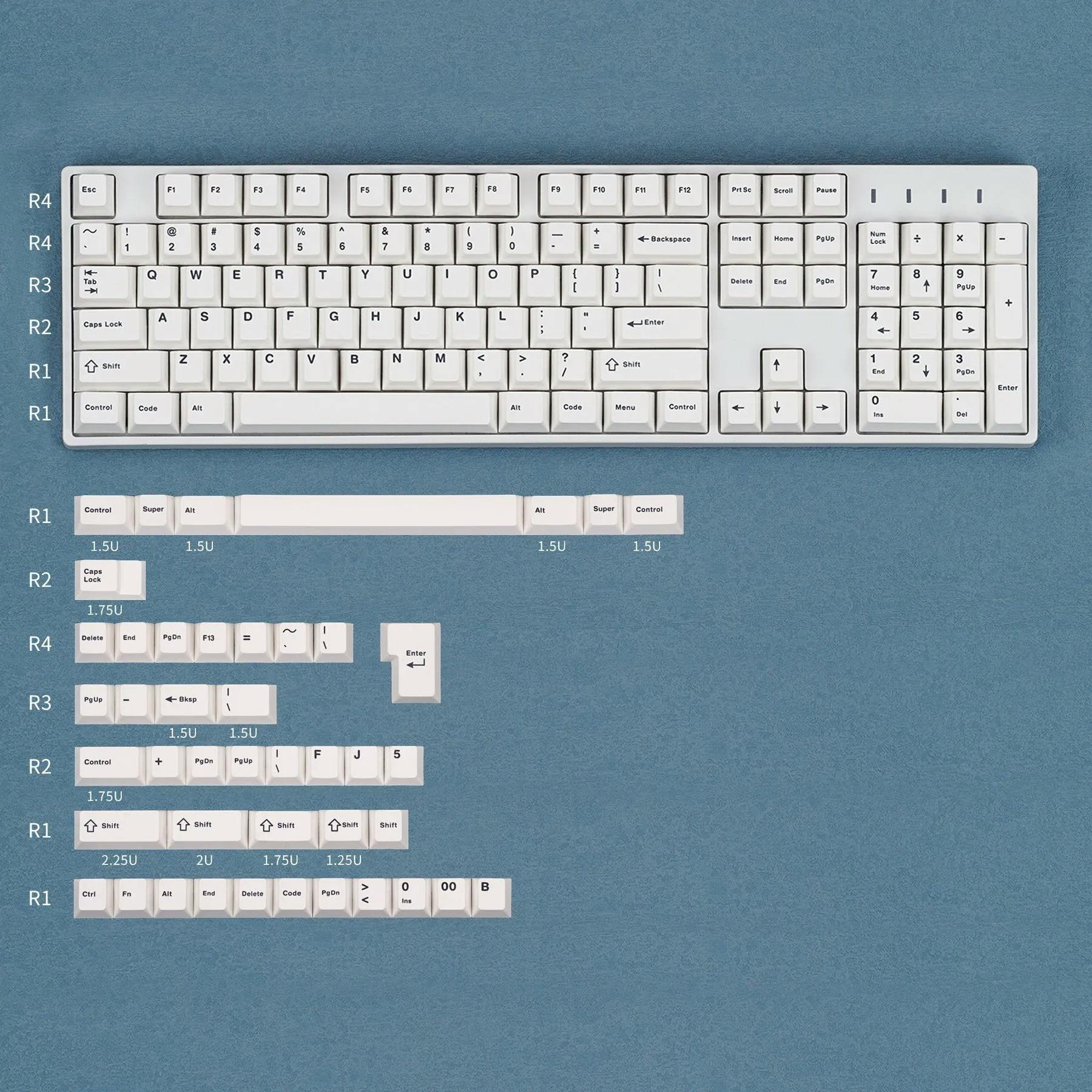 Image for Cherry Profile PBT Simple BOW Dye-Subbed Keycaps Set