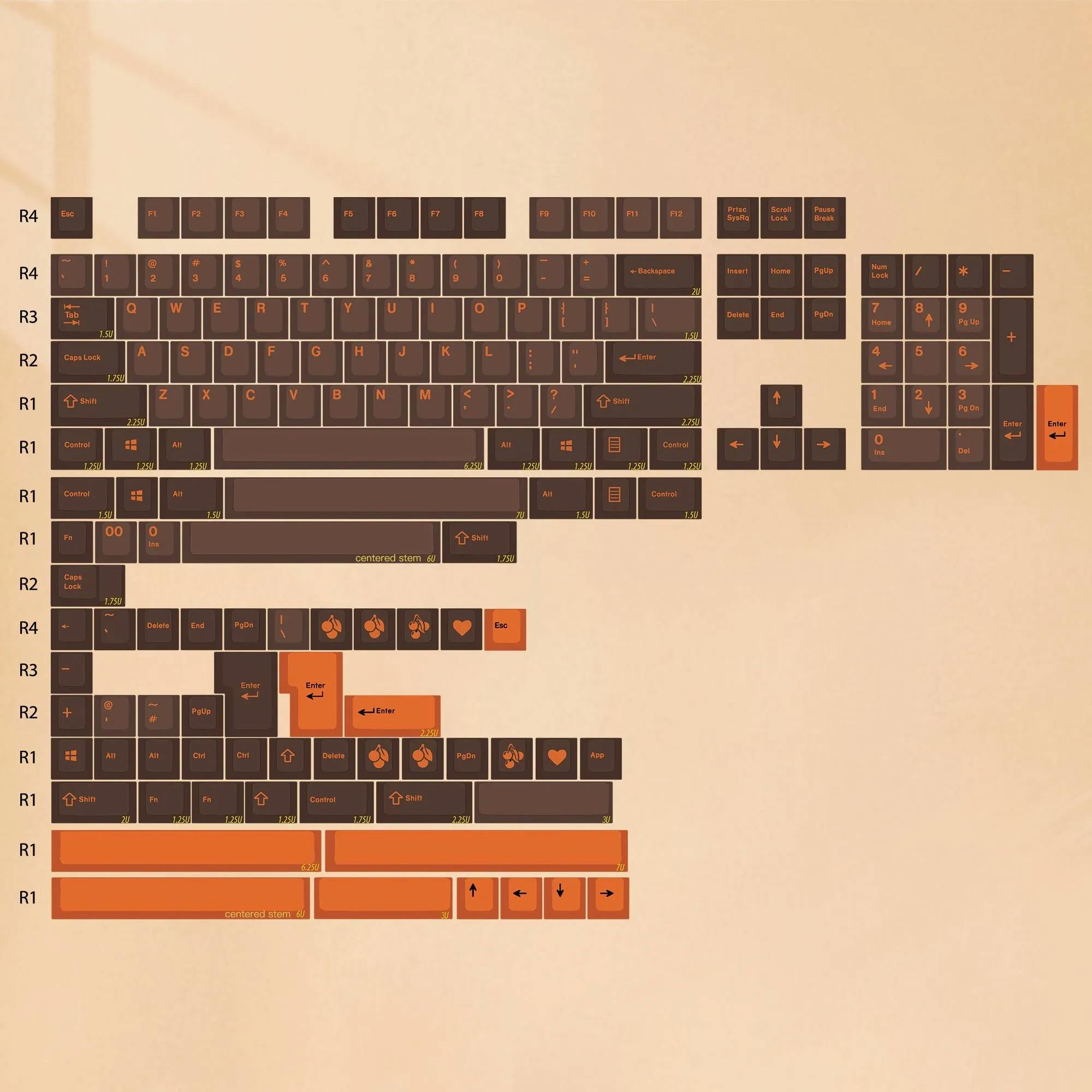 Image for EPBT Dolch Orange Doubleshot ABS Mechanical Keyboard Keycap Set