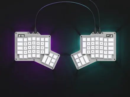 Image for ErgoDox 76 "Hot Dox" V2 - Light / Kailh Speed Copper / No Keycaps [Pre-order]