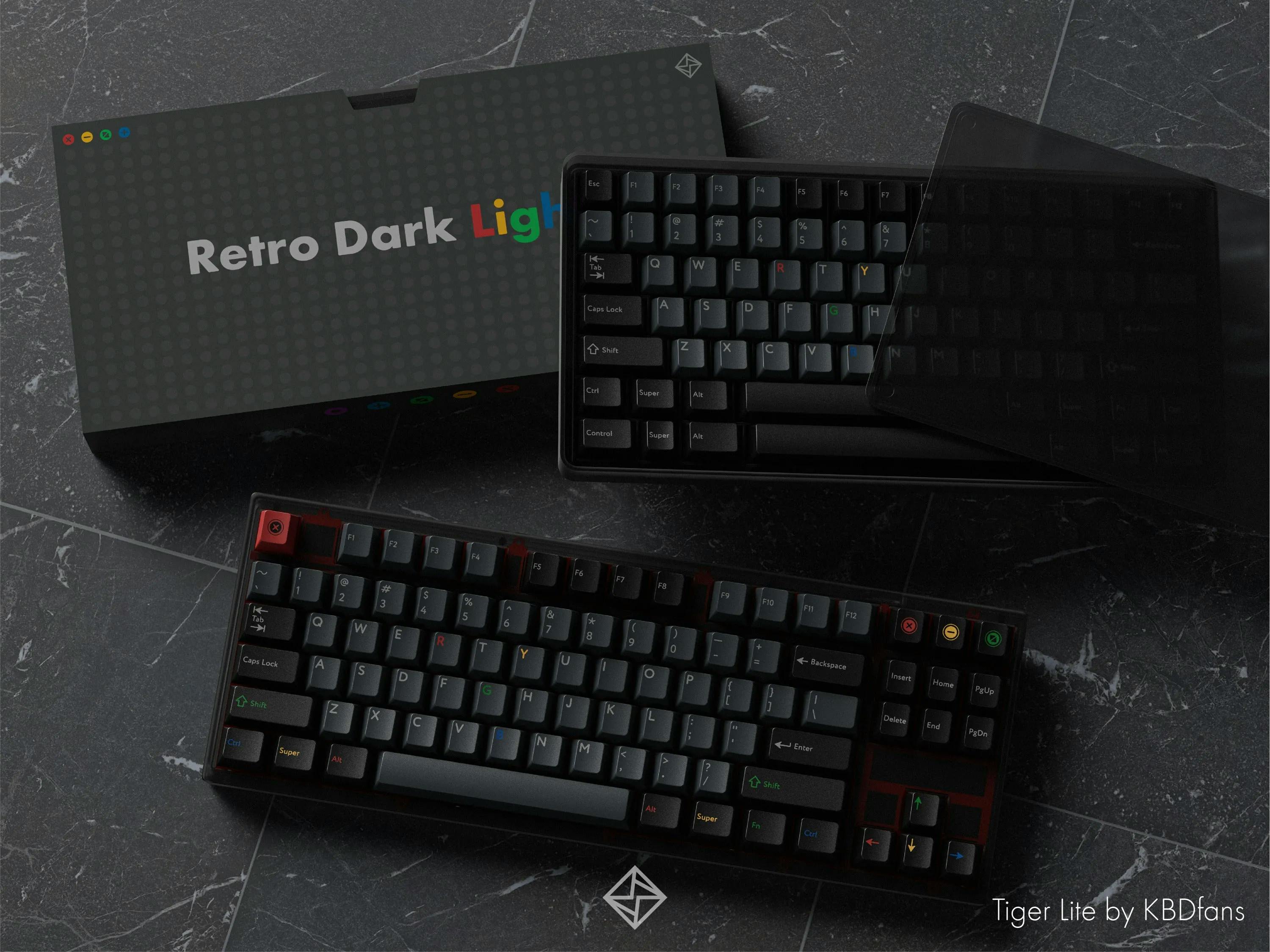 Image for (In Stock) PBTFans Retro Dark Lights Keycaps