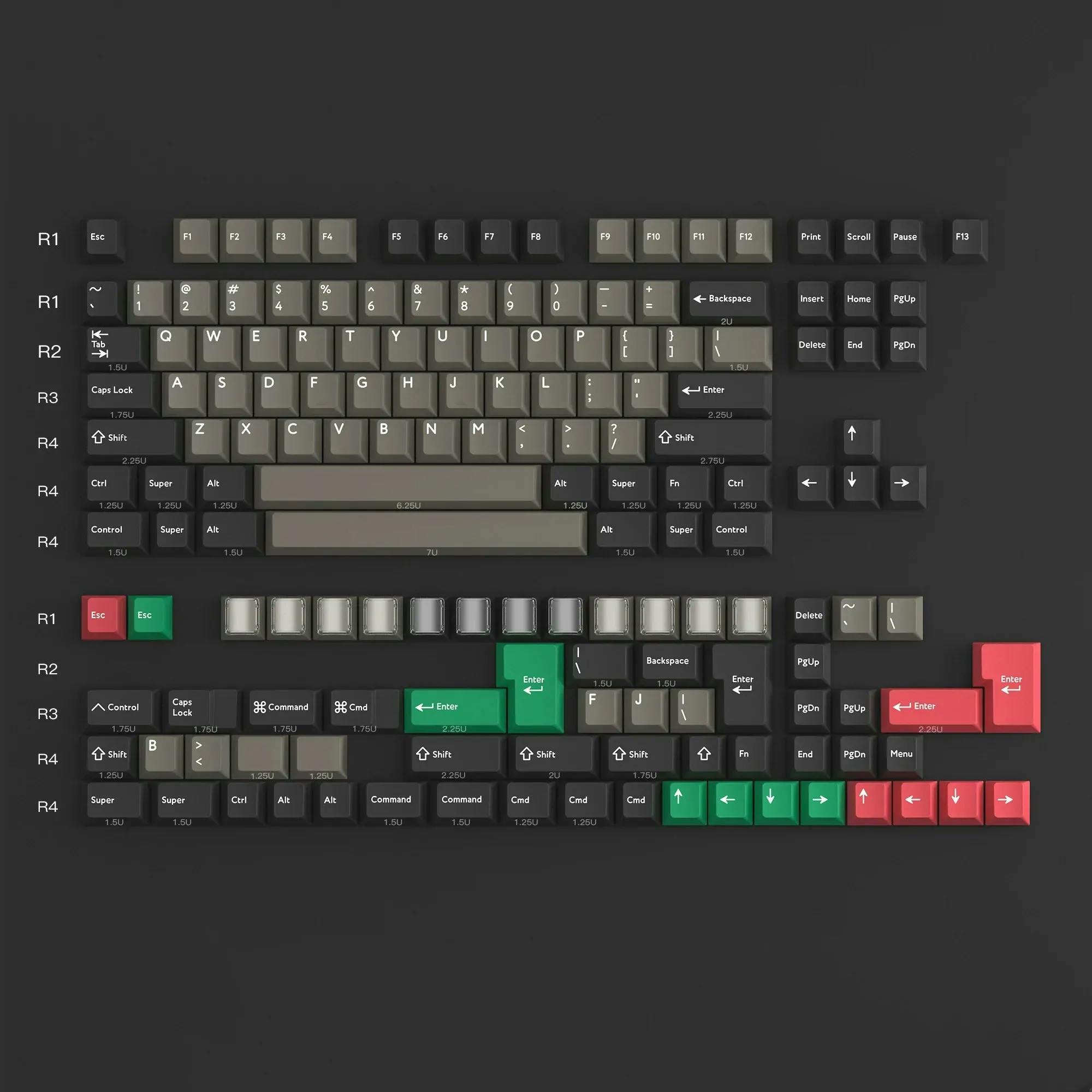 Image for PBTfans Dolch Keycap Set Doubleshot PBT