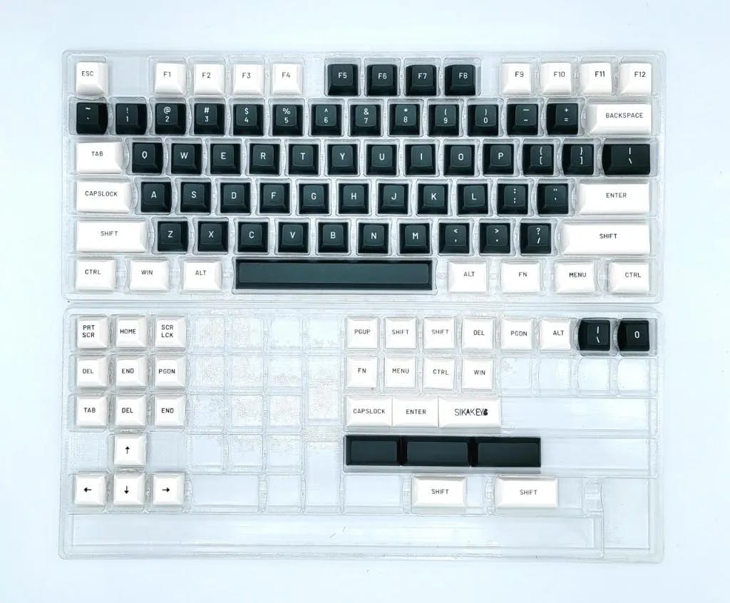 Image for Sikakeyb Doubleshot PBT Keycaps (Two-Tone Green and White)