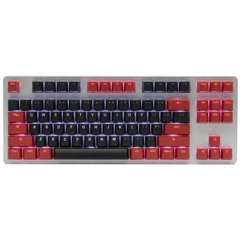 Image for Tai-Hao Red & Black PBT Shine-Through Keycap Set
